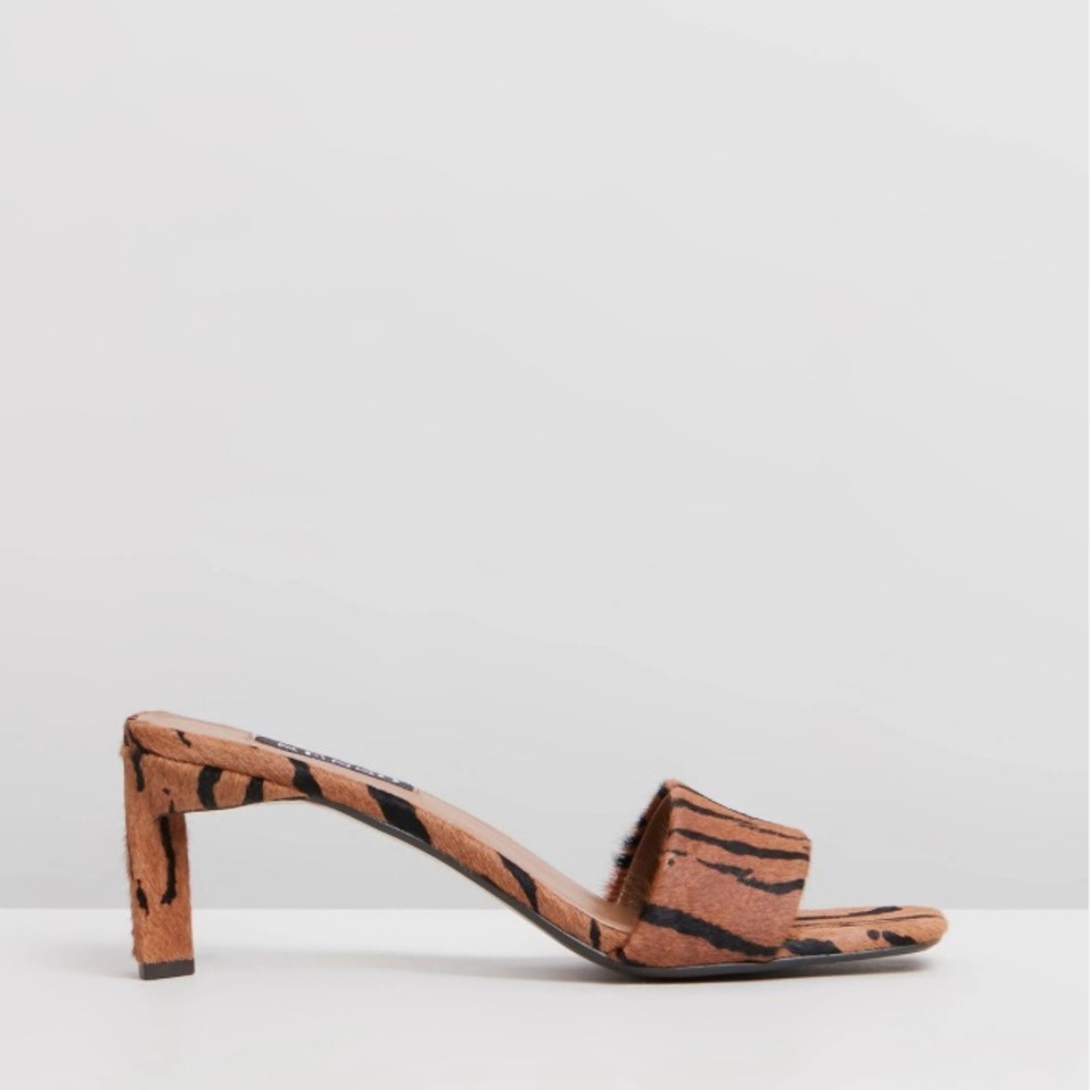 Senso Maisy III Mules Kitten Heel Pony Hair Animal Print Size 35 EUC
